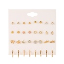 Korean fashion pearl rhinestone earrings small daisy LOVE star geometric earrings set wholesalepicture10