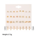 Korean fashion pearl rhinestone earrings small daisy LOVE star geometric earrings set wholesalepicture11