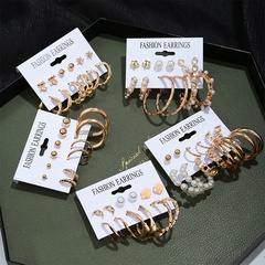 New circle 6 pairs of earrings set fashion pattern earrings pearl earrings wholesale