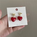 French retro cherry red heart diamond niche design temperament wild fashion earringspicture10