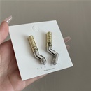 hiphop personality cool cigarette earrings gold and silver twocolor exaggerated fashionable earringspicture8