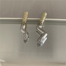 hiphop personality cool cigarette earrings gold and silver twocolor exaggerated fashionable earringspicture10