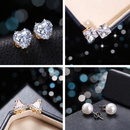 retro temperament zircon geometric square triangle pearl stainless steel earringspicture10