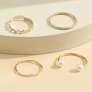 new creative fashion temperament jewelry simple two pearl ring 4piece setpicture8