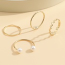 new creative fashion temperament jewelry simple two pearl ring 4piece setpicture9