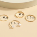 new creative fashion temperament jewelry simple two pearl ring 4piece setpicture10