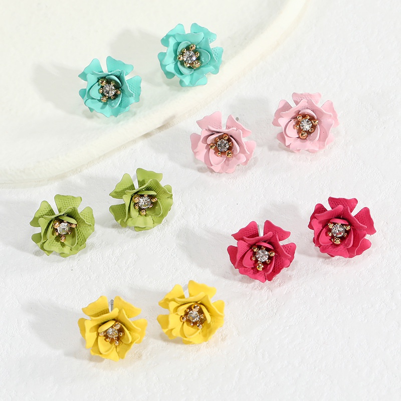 Korean Style Fashion Super Fairy Simple Graceful Mori Normcore Style Flower Earrings Sweet Elegant Girl Heart Flower Earrings