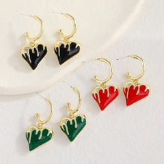 retro metal earrings Japanese and Korean fashion new alloy dripping love earrings