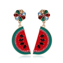 European and American Fashion Exaggerated Fresh Emulational Fruit Thin Earrings Simple Retro Alloy Dripping Watermelon Earringspicture12