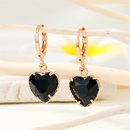 crossborder jewelry simple black zircon love earrings geometric heart pendant earringspicture5