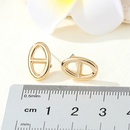 European crossborder jewelry simple pig nose metal hollow oval small earringspicture6