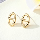 European crossborder jewelry simple pig nose metal hollow oval small earringspicture9
