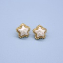 Korean New Simple Square FivePointed Star HeartShaped Pearl Stud Earrings Geometric and Gold Hemming Earrings CrossBorder Sold Jewelrypicture9