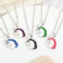 Koreas new cute color unicorn necklace dripping Pegasus pendant necklace jewelrypicture9