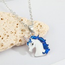 Koreas new cute color unicorn necklace dripping Pegasus pendant necklace jewelrypicture10