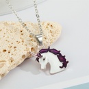 Koreas new cute color unicorn necklace dripping Pegasus pendant necklace jewelrypicture11
