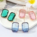 European exaggerated retro square transparent glass geometric crystal ear hooks crossborder jewelrypicture9