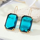 European exaggerated retro square transparent glass geometric crystal ear hooks crossborder jewelrypicture11
