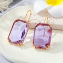 European exaggerated retro square transparent glass geometric crystal ear hooks crossborder jewelrypicture12