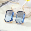 European exaggerated retro square transparent glass geometric crystal ear hooks crossborder jewelrypicture13