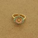 Korean Simple Colorful Oil Necklace Daisy Open Ring Metal SUNFLOWER Adjustable Ring Female CrossBorderpicture11