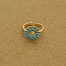 Korean Simple Colorful Oil Necklace Daisy Open Ring Metal SUNFLOWER Adjustable Ring Female CrossBorderpicture13