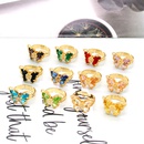 fashion transparent crystal glass butterfly rhinestone opening ring crossborder jewelrypicture15
