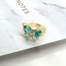 fashion transparent crystal glass butterfly rhinestone opening ring crossborder jewelrypicture18