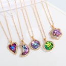 jewelry colorful crystal glass necklace simple moon pendant clavicle chain jewelrypicture10
