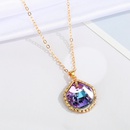 jewelry colorful crystal glass necklace simple moon pendant clavicle chain jewelrypicture11
