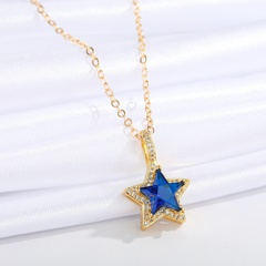 jewelry micro-inlaid star necklace simple five-pointed star pendant clavicle chain jewelry