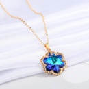 European CrossBorder Sold Jewelry Blue Crystal Glass Necklace Simple Star and Moon Pendant Clavicle Chain Female Necklacepicture11