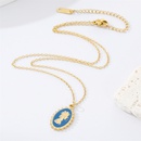 retro personality drip oil Maria rhinestone cross stainless steel pendant necklace jewelrypicture14