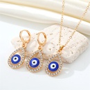 CrossBorder Sold Jewelry European Retro Diamond Hollow Water Drops Devils Eye Necklace Turkish Blue Eye Clavicle Chainpicture7