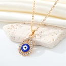 CrossBorder Sold Jewelry European Retro Diamond Hollow Water Drops Devils Eye Necklace Turkish Blue Eye Clavicle Chainpicture9