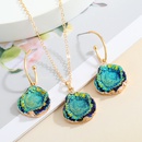 jewelry imitation natural stone necklace water drop resin agate piece pendant necklace earringpicture12
