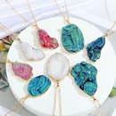 Fashion imitation natural stone necklace irregular resin agate piece pendant necklacepicture11
