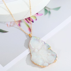 Fashion imitation natural stone necklace irregular resin agate piece pendant necklace