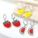 European CrossBorder Sold Jewelry Korean Cute Sweet Metal Fruit Earrings Dripping Strawberry Banana Watermelon Small Ear Ringpicture9