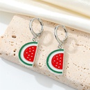 European CrossBorder Sold Jewelry Korean Cute Sweet Metal Fruit Earrings Dripping Strawberry Banana Watermelon Small Ear Ringpicture12