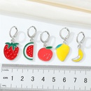 European CrossBorder Sold Jewelry Korean Cute Sweet Metal Fruit Earrings Dripping Strawberry Banana Watermelon Small Ear Ringpicture13