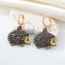 CrossBorder Sold Jewelry Korean Trendy Cute Metal Hollow Hedgehog Pendant Earrings Creative Small Animal Ear Ring Femalepicture7
