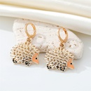 CrossBorder Sold Jewelry Korean Trendy Cute Metal Hollow Hedgehog Pendant Earrings Creative Small Animal Ear Ring Femalepicture8
