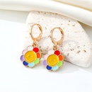 CrossBorder Sold Jewelry Korean Sweet Colorful Drop Oil Rainbow Earrings Cute Candy Color Love Heart SUNFLOWER Ear Ringpicture9