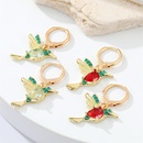 European crossborder Korean fashion color zircon bird personality metal animal earringspicture6