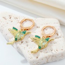 European crossborder Korean fashion color zircon bird personality metal animal earringspicture8