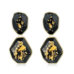 European and American cross-border Bohemia gold leaf resin color imitation natural stone earrings