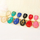 European and American crossborder Bohemia gold leaf resin color imitation natural stone earringspicture13