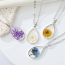 CrossBorder Sold Jewelry Drop Shape Transparent Resin Dried Flower Necklace Bohemian Preserved Fresh Flower Starry Clavicle Chainpicture12