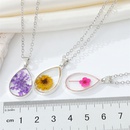 CrossBorder Sold Jewelry Drop Shape Transparent Resin Dried Flower Necklace Bohemian Preserved Fresh Flower Starry Clavicle Chainpicture15